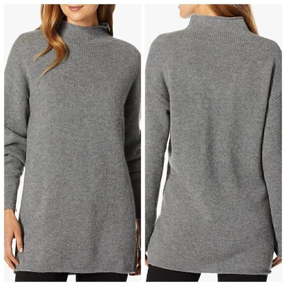 AG Adriano Goldschmied sweater Womens Sz S  amity funnel Neck Gray Wool cashmere - Picture 1 of 12